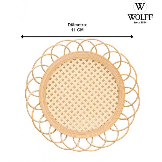 Porta Copos11cm x 1,5cm Tramato Natural Rattan 